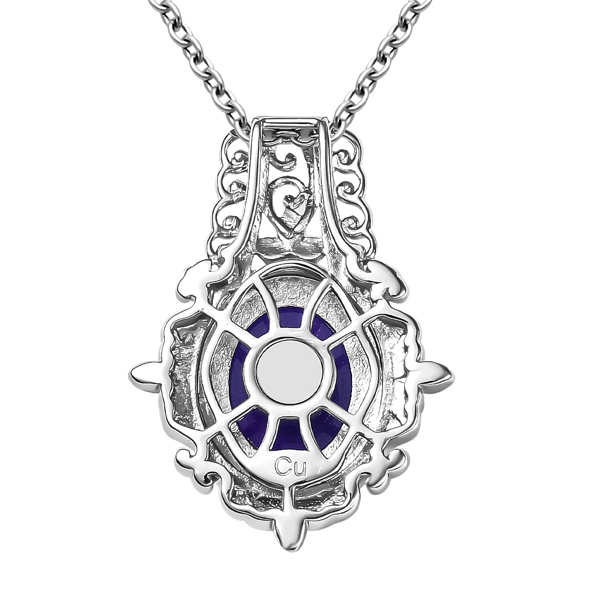 Purple Jade (D) 18.20 ctw Earrings, Ring (Size 6.0) and Pendant in 14K YG and Platinum Over Copper with Magnet with Stainless Steel Necklace (20 Inches)  image number 7