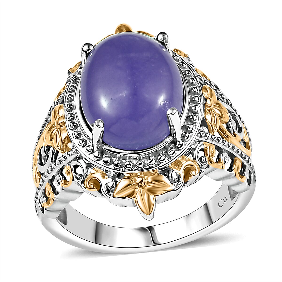 Purple Jade (D) 18.20 ctw Earrings, Ring (Size 9.0) and Pendant in 14K YG and Platinum Over Copper with Magnet with Stainless Steel Necklace (20 Inches)  image number 3