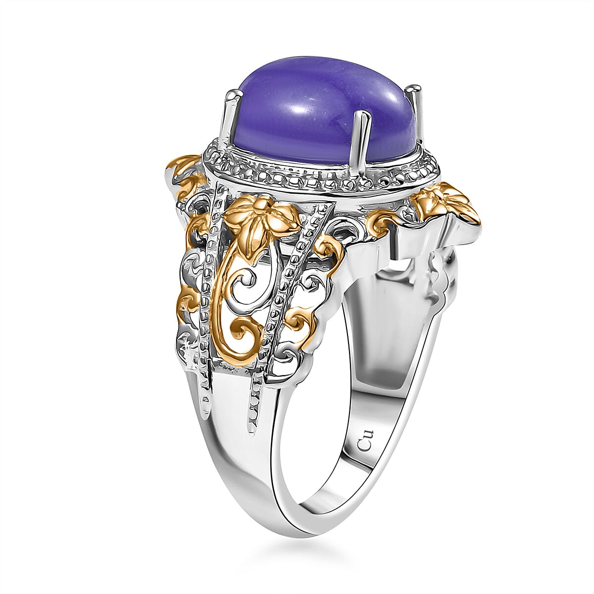 Purple Jade (D) 18.20 ctw Earrings, Ring (Size 9.0) and Pendant in 14K YG and Platinum Over Copper with Magnet with Stainless Steel Necklace (20 Inches)  image number 4