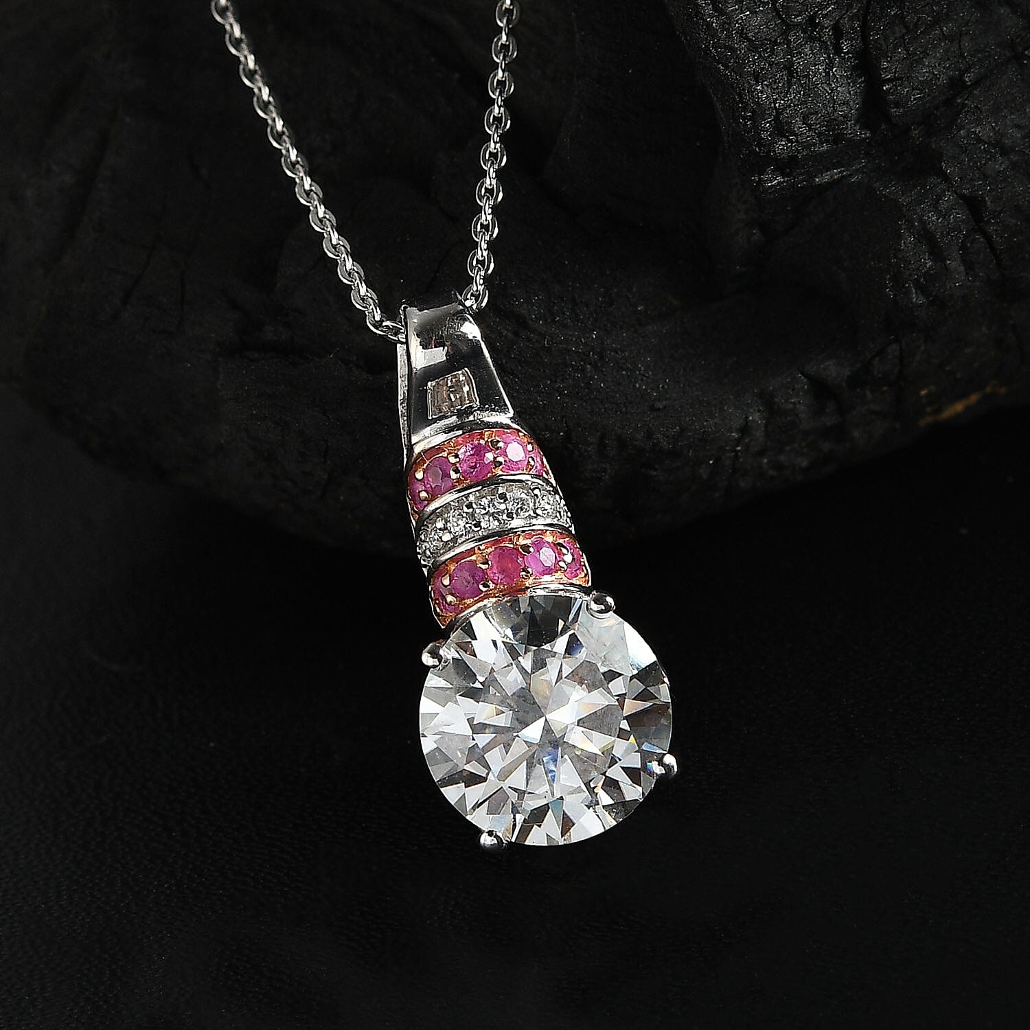 Moissanite & Pink Sapphire - Product card gallery slide 2 (9432554373375)