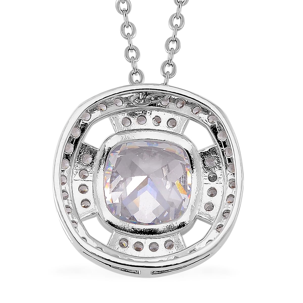 Set of 2 Karis Simulated Diamond, White Crystal Necklace (20-22 Inches), Earrings in Slivertone 3.00 ctw image number 4
