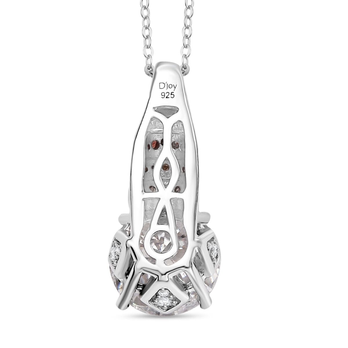 Heart and Arrow Cut Moissanite and Red Sapphire 3.80 ctw Moonlit Grace Pendant Necklace in Rhodium Over Sterling Silver 20 Inches image number 4