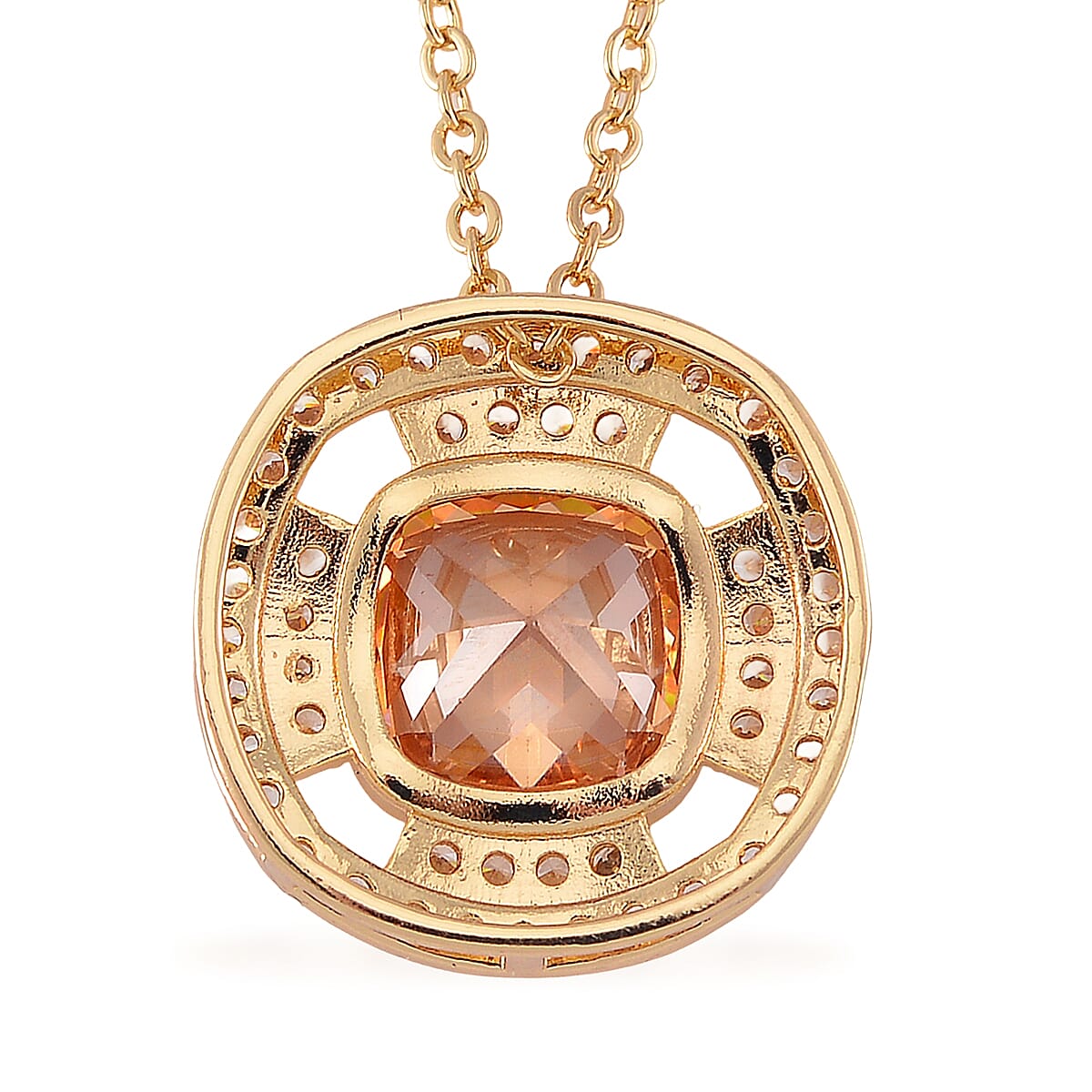 Set of 2 Karis Simulated Champagne Diamond and White Crystal 3.00 ctw Necklace 20-22 Inches, Earrings in Rosetone image number 4