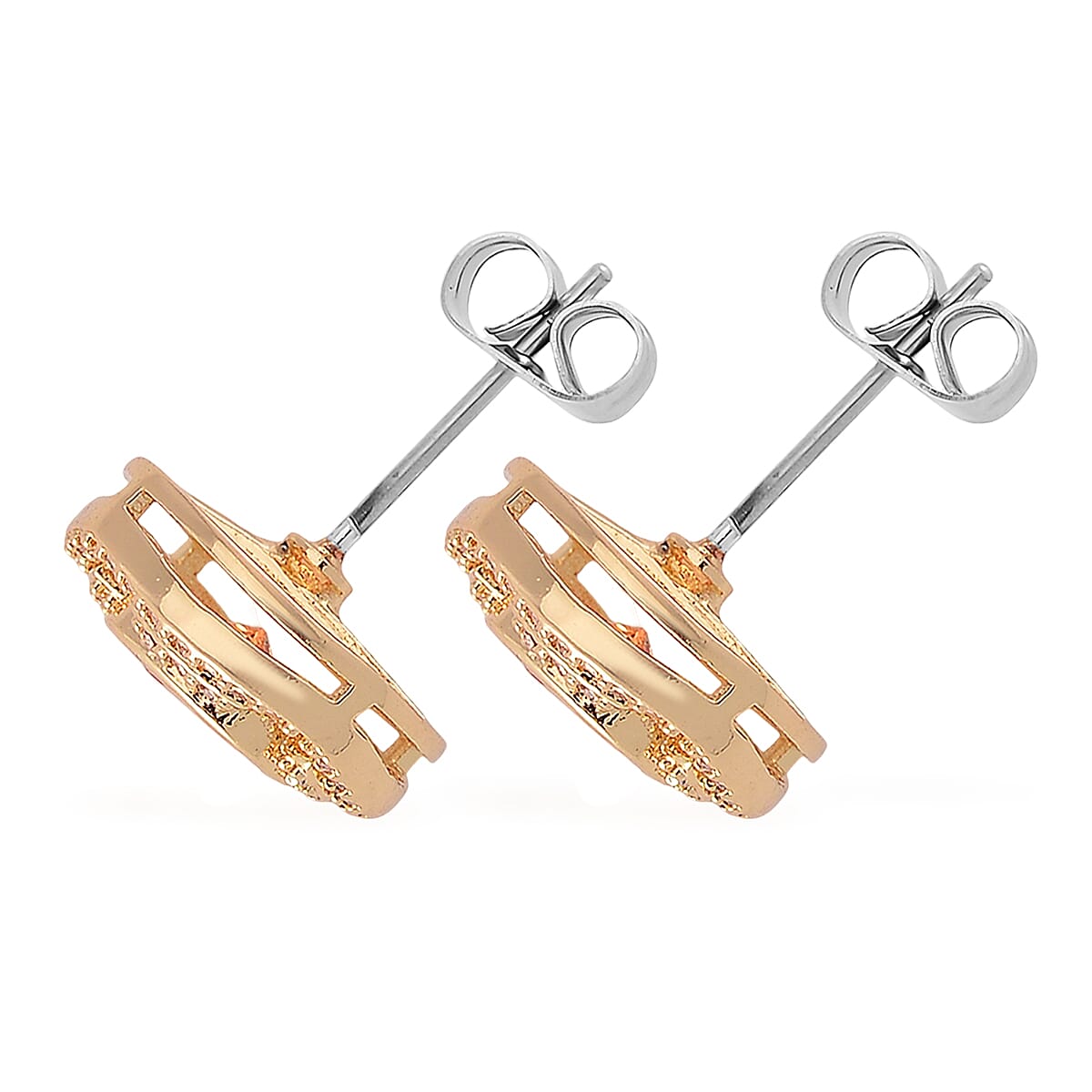 Set of 2 Karis Simulated Champagne Diamond and White Crystal 3.00 ctw Necklace 20-22 Inches, Earrings in Rosetone image number 7