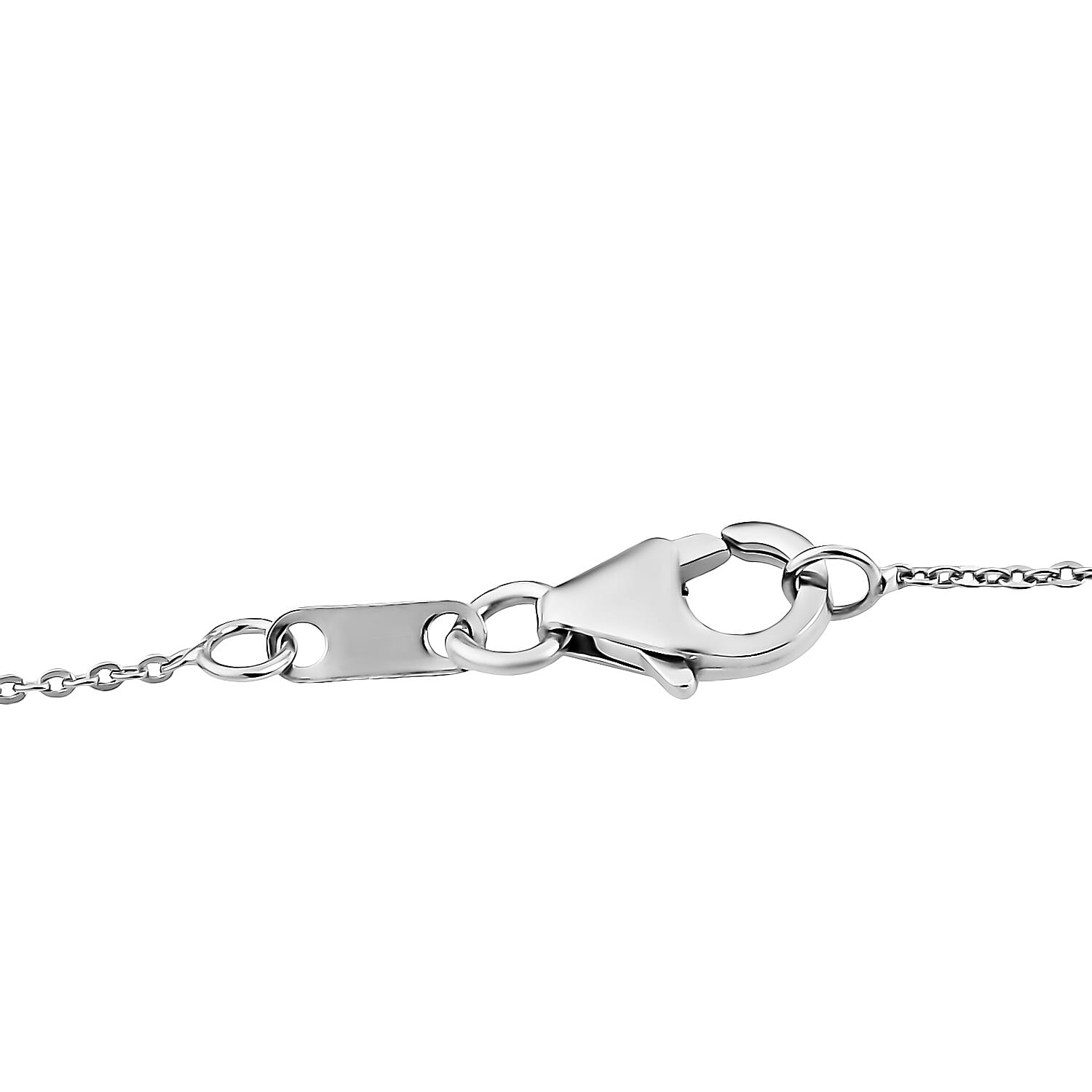 Ceylon Sapphire and White Zircon 1.35 ctw Buckle Pendant Necklace in Rhodium Over Sterling Silver 20 Inches