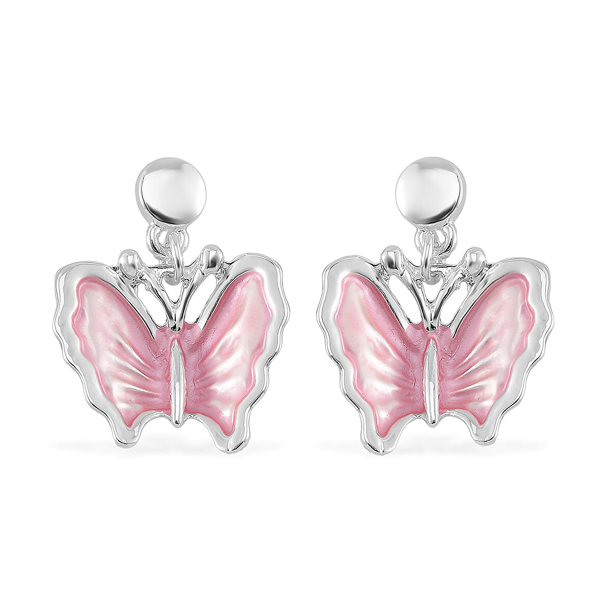 Austrian Crystal, Enameled Necklace (20-22 Inches) and Earrings in Silvertone image number 5