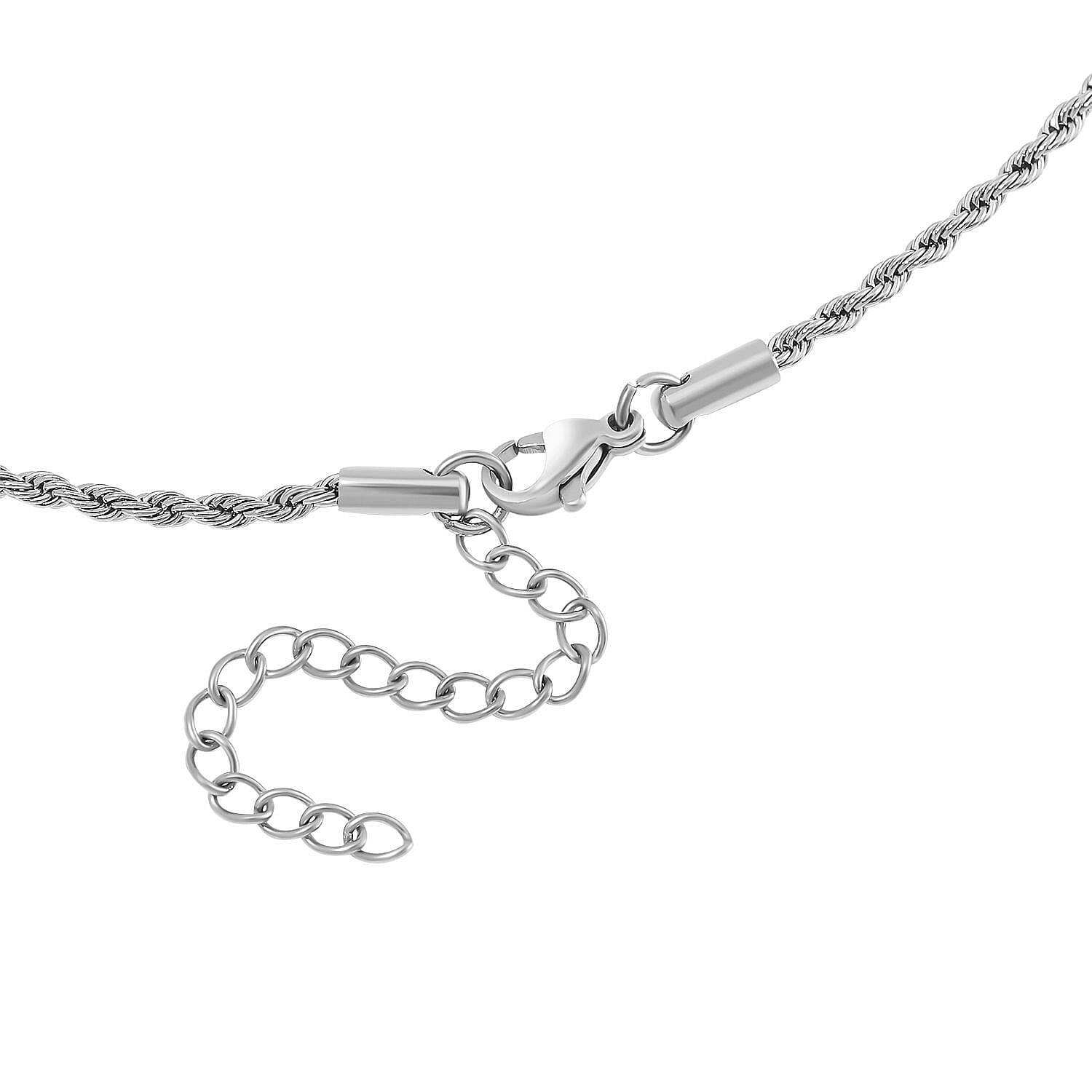 Set of 3 Link, Rope and Curb Chain Necklace in Stainless Steel (16, 18, and 22 Inches)