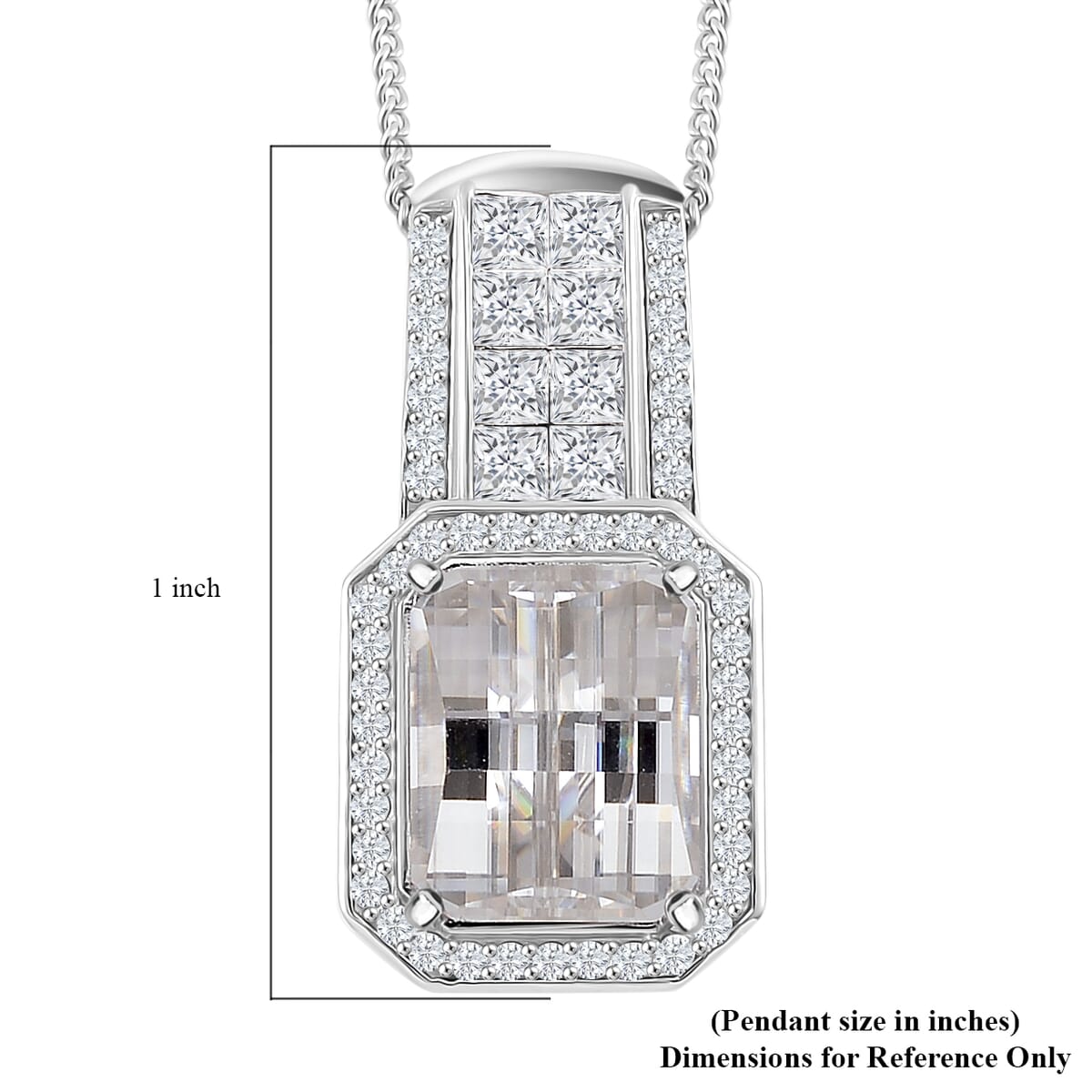 Moissanite 4.25 ctw Pendant Necklace in Rhodium Over Sterling Silver 18 Inches image number 5