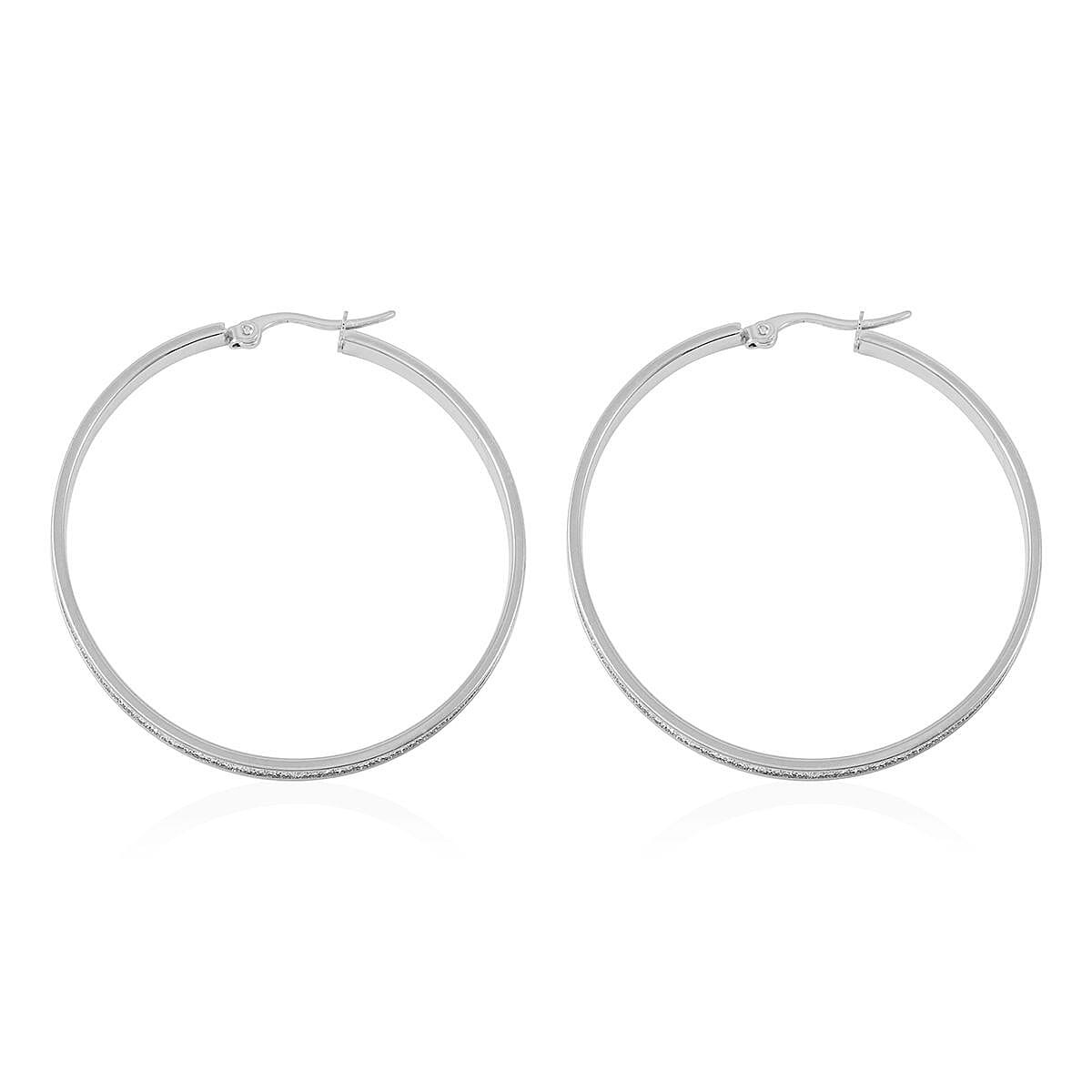 Set of 2 Hoop Earrings in Stainless Steel image number 3