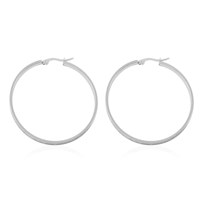 Set of 2 Hoop Earrings in Stainless Steel
