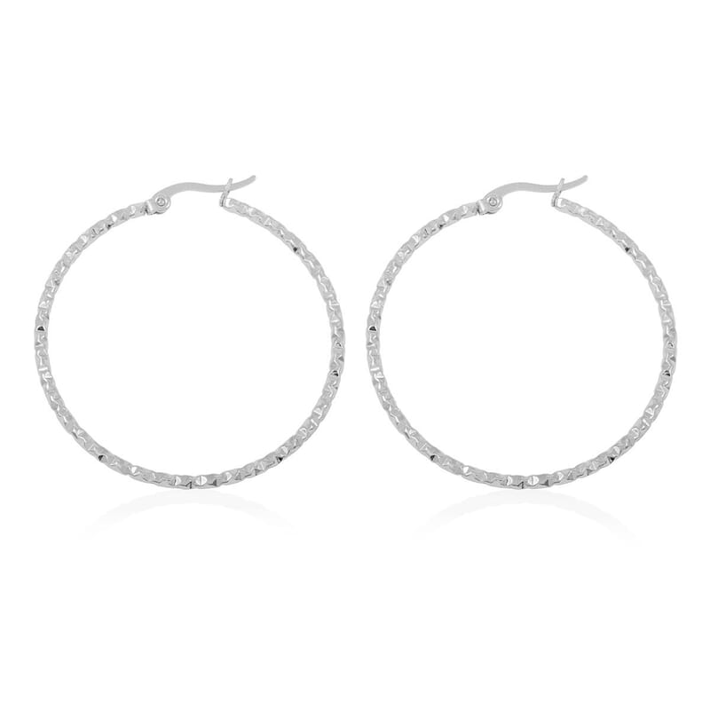 Set of 2 Hoop Earrings in Stainless Steel