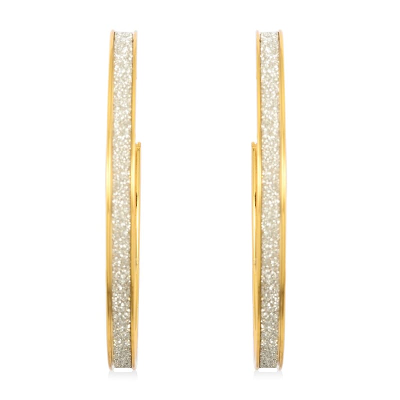 Set of 2 Hoop Earrings in ION Plated Yellow Gold Stainless Steel