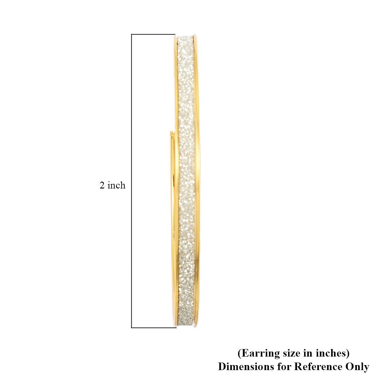 Set of 2 Hoop Earrings in ION Plated Yellow Gold Stainless Steel