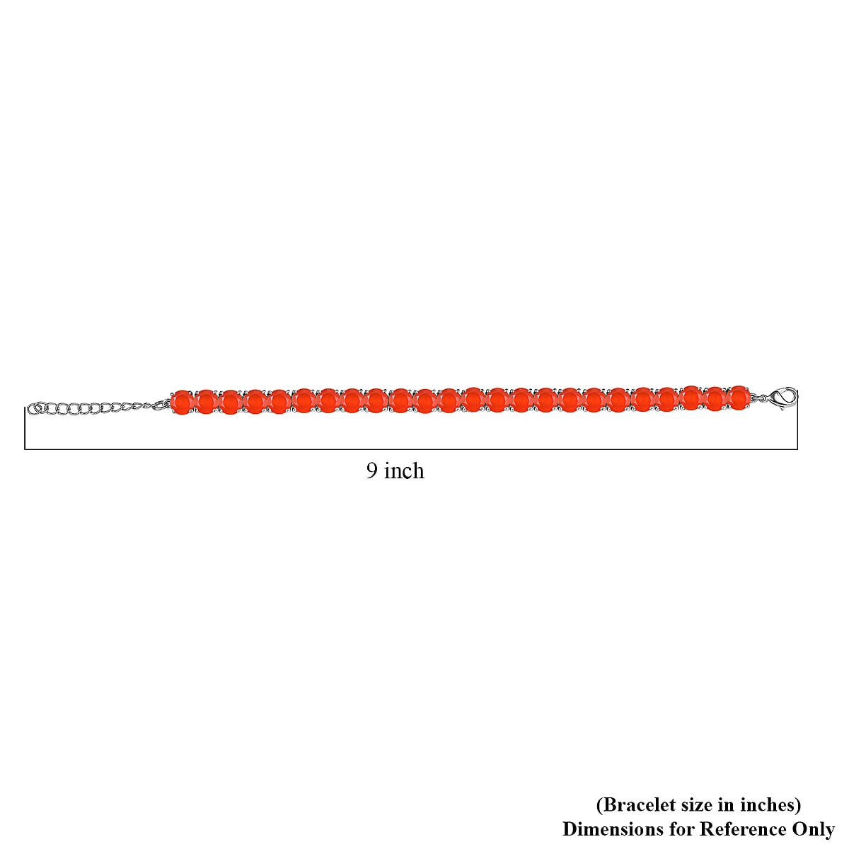Karis Red Onyx 38.20 ctw Bracelet (7.25In), Stud Earrings, 3 Stone Ring (Size 5.0) and Pendant in Platinum Bond with Stainless Steel Necklace 20 Inches image number 10