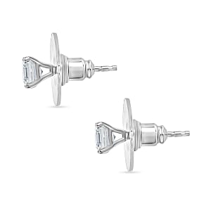 D'Joy Set of 2 Moissanite and Tanzanite 1.80 ctw Earrings in 18K Vermeil YG and Rhodium Over Sterling Silver