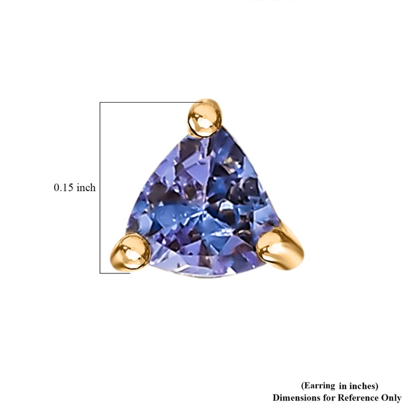 D'Joy Set of 2 Moissanite and Tanzanite 1.80 ctw Earrings in 18K Vermeil YG and Rhodium Over Sterling Silver