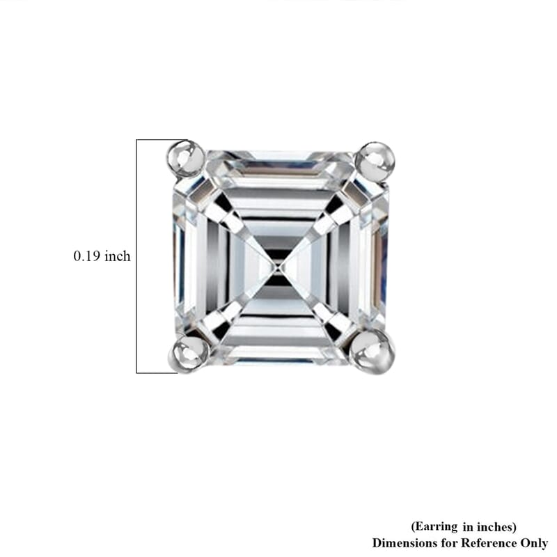 D'Joy Set of 2 Moissanite and Tanzanite 1.80 ctw Earrings in 18K Vermeil YG and Rhodium Over Sterling Silver