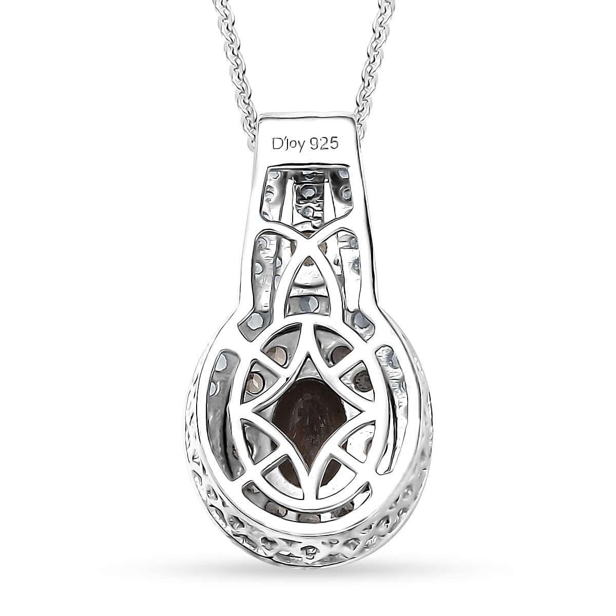 D'Joy Bekily Color Change Garnet and White Zircon 2.10 ctw Celestial Halo Pendant Necklace 20 Inches in Rhodium Over Sterling Silver image number 4