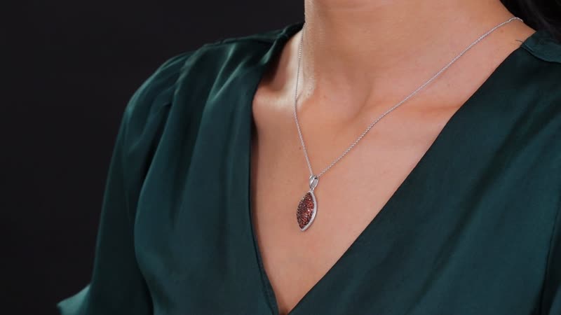Premium Mozambique Garnet 1.00 ctw Scarlet Radiance Pendant Necklace in Rhodium Over Sterling Silver 20 Inches