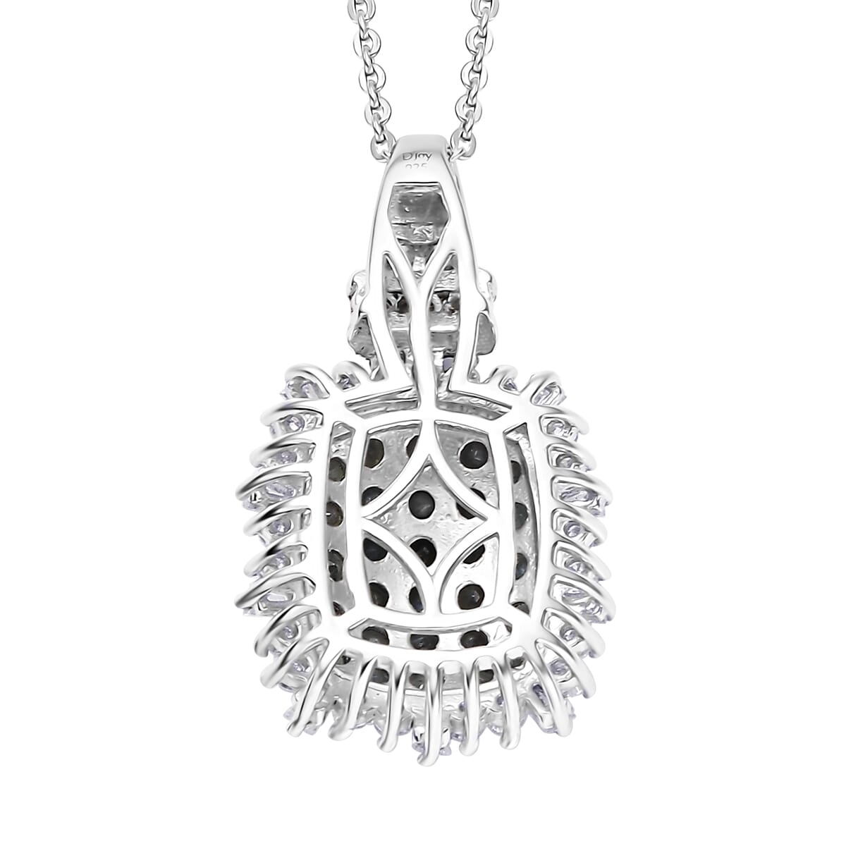 D'Joy Narsipatnam Alexandrite and Moissanite 2.00 ctw Spray Look Pendant Necklace in Rhodium Over Sterling Silver 20 Inches image number 4
