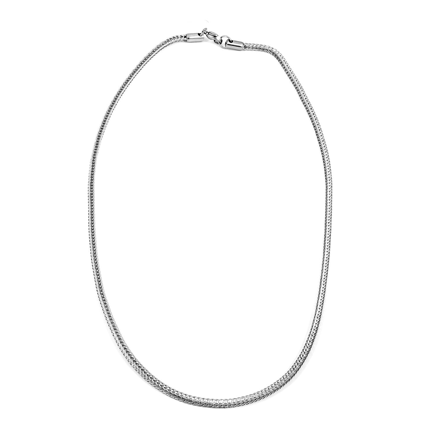 Set of 2 Wheat Chain Necklace in ION Plated YG and Stainless Steel 24 Inches
