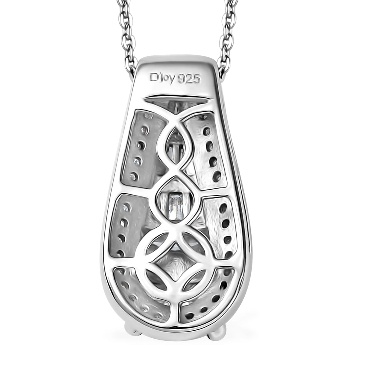 D'Joy Moissanite 2.80 ctw Pendant Necklace 20 Inches in Rhodium Over Sterling Silver image number 4
