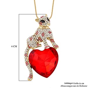Multi Color Austrian Crystal Necklace (28-30 Inches) in Goldtone