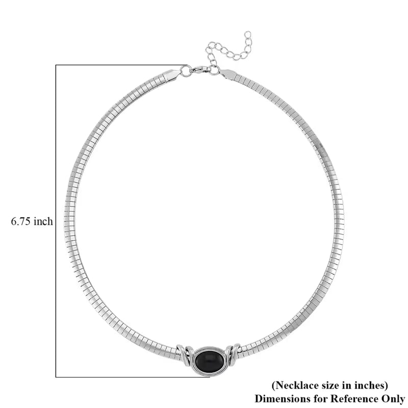 Set of 2 - 7pcs Interchangeable Multi Gemstone Omega Chain Necklace (18-20 Inches) in Stainless Steel 119.00 ctw (Del. In 10-12 Days)