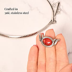 Set of 5 - 7pcs Interchangeable Multi Gemstone Omega Chain Necklace (18-20 Inches) in Stainless Steel 297.50 ctw (Del. In 10-12 Days)