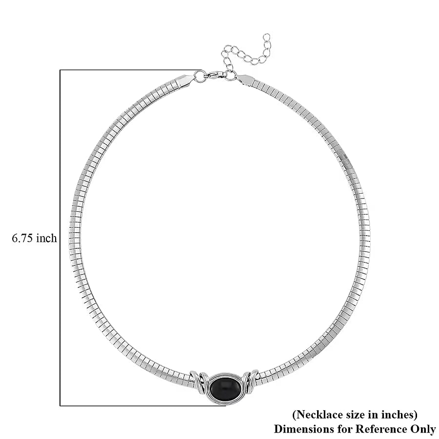 Set of 5 - 7pcs Interchangeable Multi Gemstone Omega Chain Necklace (18-20 Inches) in Stainless Steel 297.50 ctw (Del. In 10-12 Days)