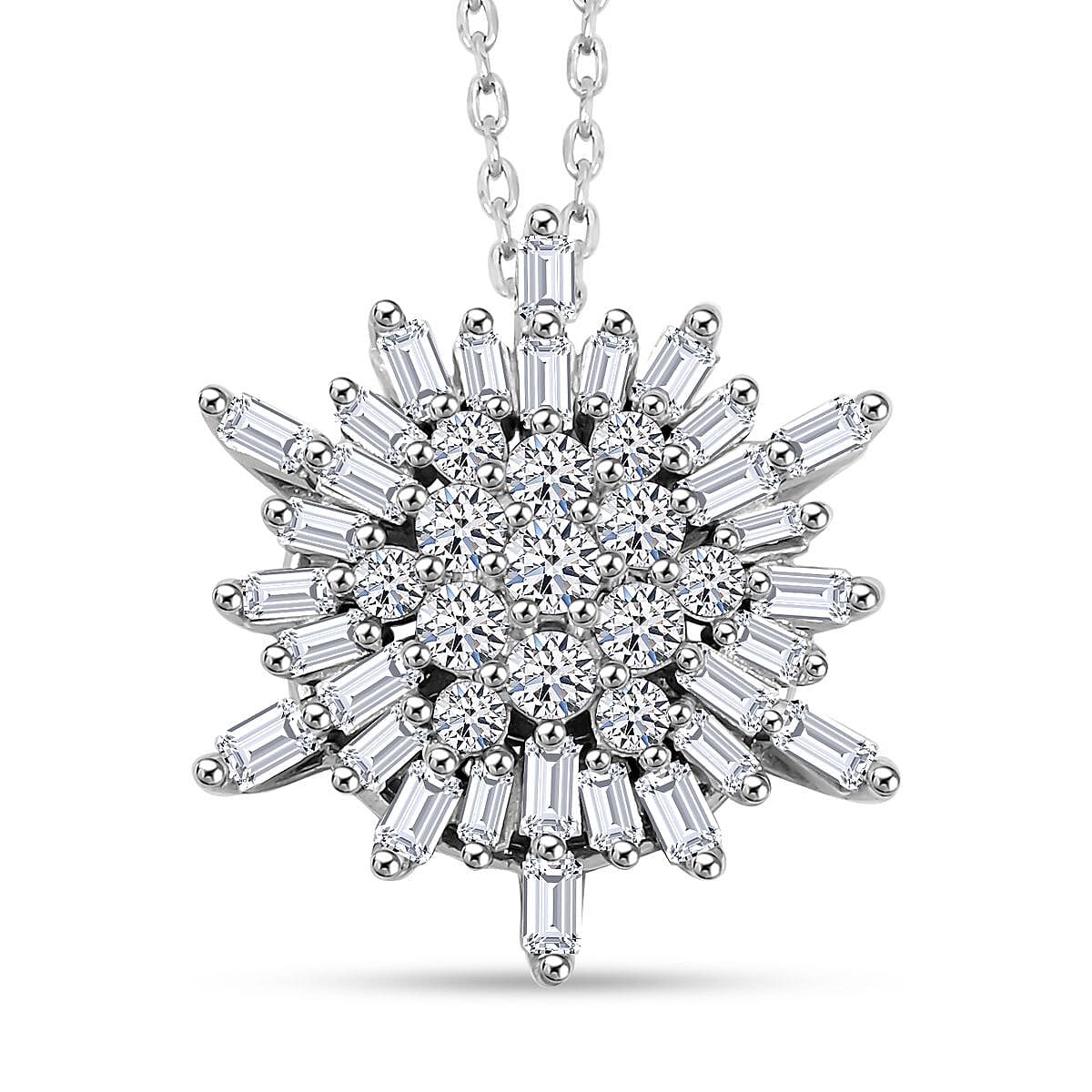 Luxuriant Lab Grown Diamond G VS2 1.00 ctw Pendant Necklace 18 Inches in Sterling Silver  image number 0