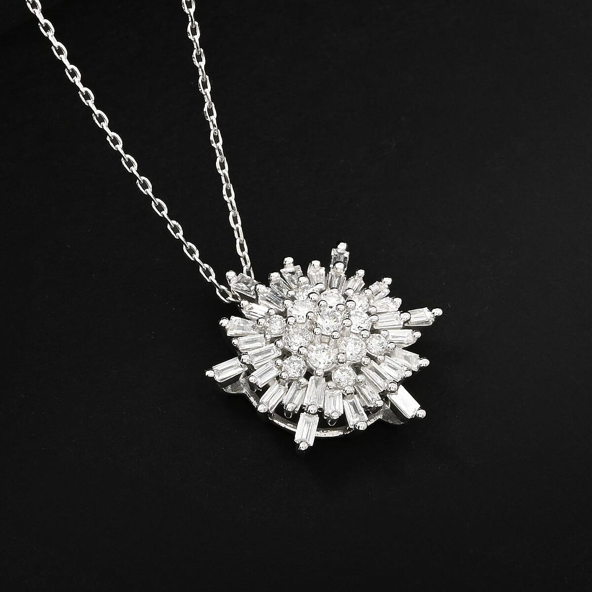 Luxuriant Lab Grown Diamond G VS2 1.00 ctw Pendant Necklace 18 Inches in Sterling Silver  image number 1