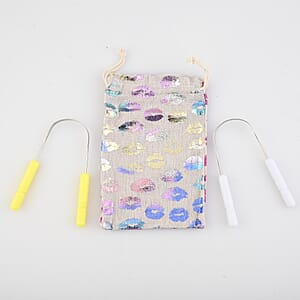 SayAh 2 Pack  Yellow Stainless Steel Tongue Scraper, OliviaLayne 6 Pack Assorted Colors Biodegradable Toothbrushes