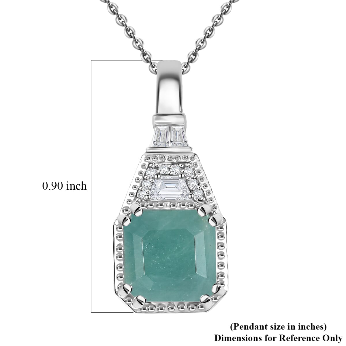 Grandidierite and White Zircon 2.90 ctw Aqua Majesty Pendant Necklace in Rhodium Over Sterling Silver 20 Inches image number 5