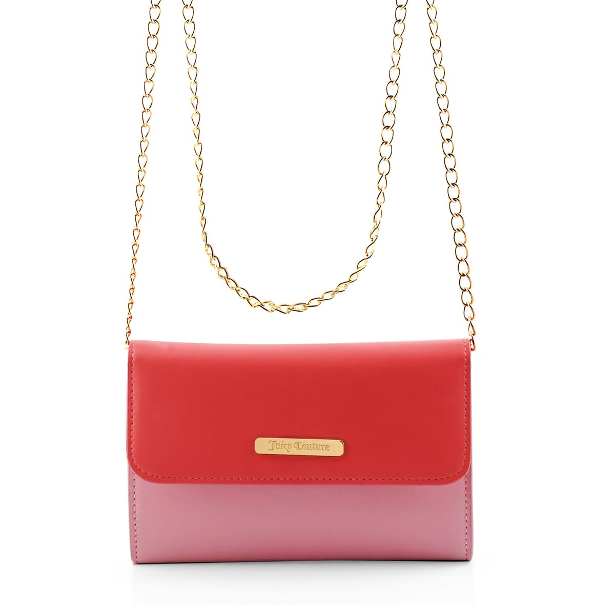 Juicy Couture Crossbody Bag with Goldtone Chain Strap for Women, Pink & Red, Oui/Juicy Couture EDP Mini Splash 0.17 OZ (5.0 ml) (Women) image number 1