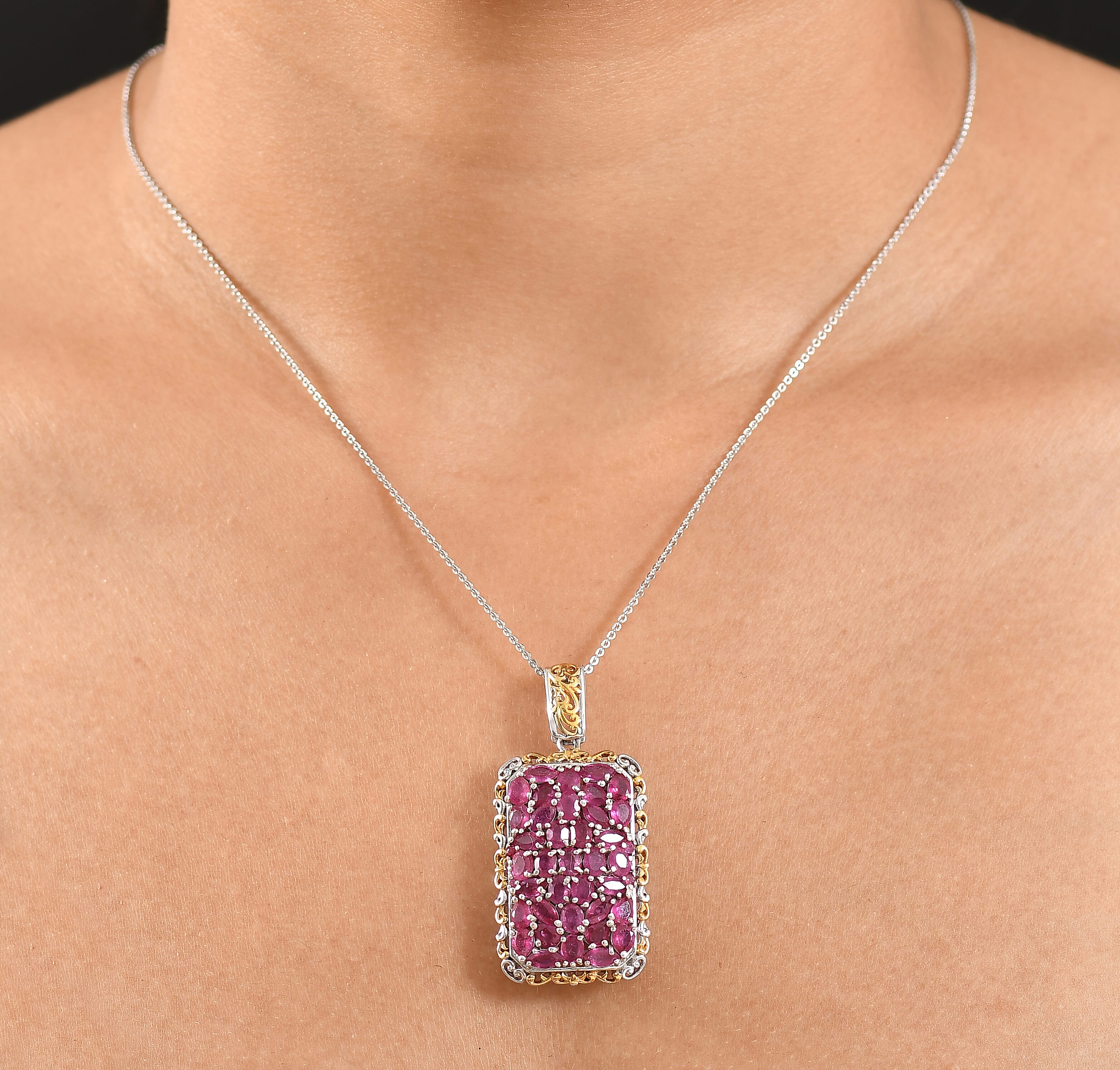 Buy D'Joy Niassa Ruby (FF) 8.10 ctw Victorian Era Pendant Necklace