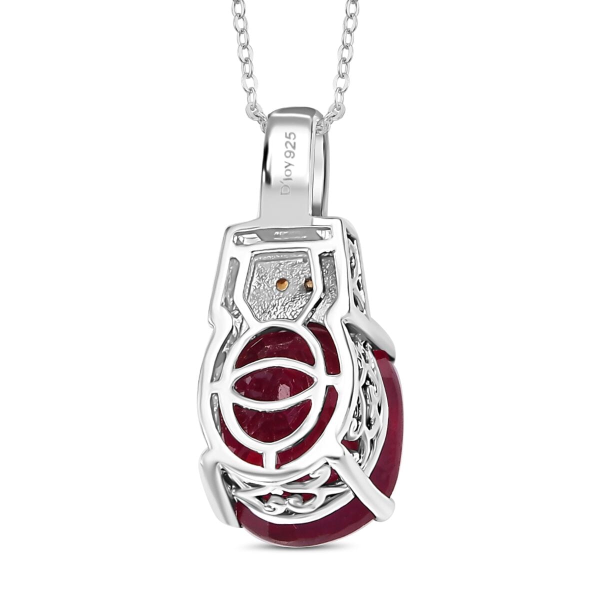 Niassa Ruby (FF), Multi Gemstone Scarlet Elegance Pendant Necklace (20 Inches) in Rhodium Over Sterling Silver 7.60 ctw image number 4