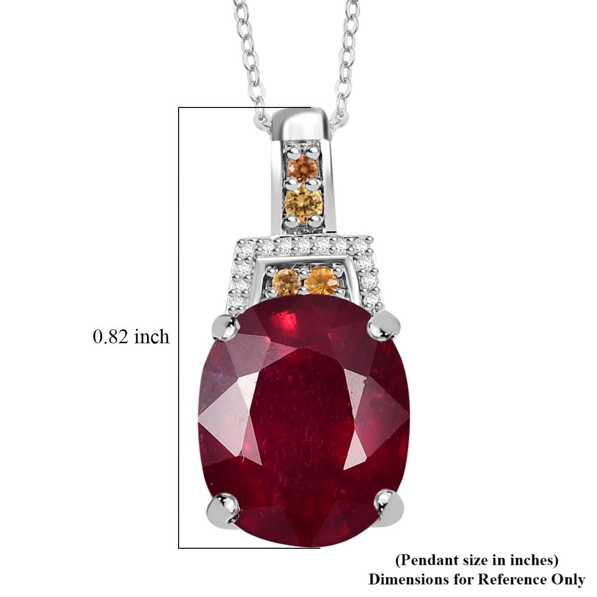 Niassa Ruby (FF), Multi Gemstone Scarlet Elegance Pendant Necklace (20 Inches) in Rhodium Over Sterling Silver 7.60 ctw image number 5