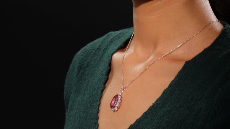Concave Cut AAA Rose De France Amethyst and Multi Gemstone 8.40 ctw Orchid Dew Pendant Necklace in 18K Vermeil Rose Gold Over Sterling Silver 20 Inches