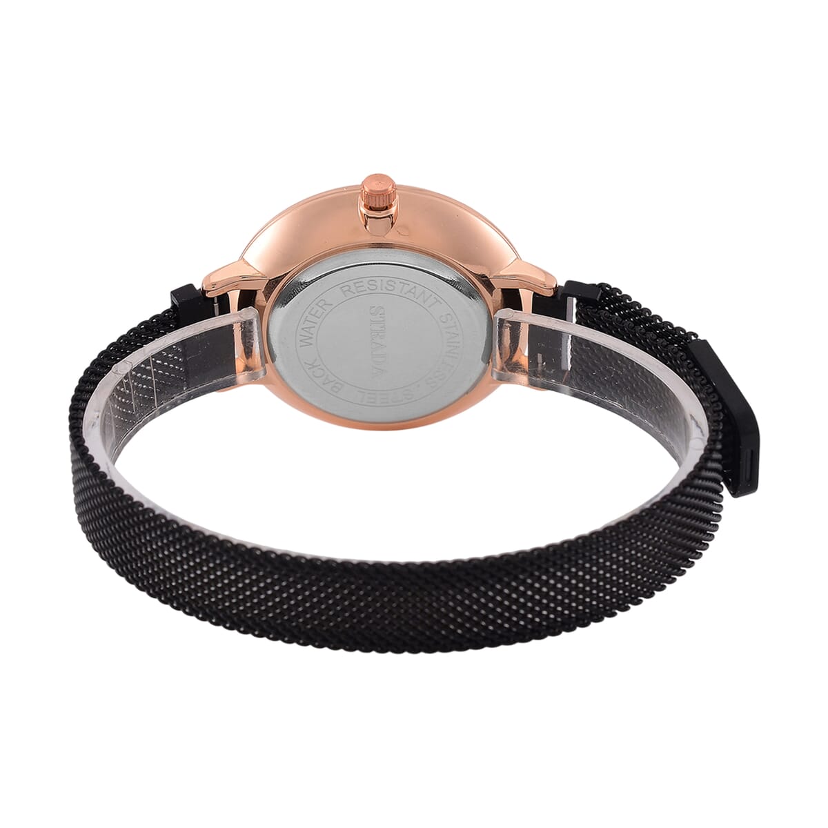 Strada Japanese Movement Pink Flower Pattern Dial Watch with Stainless Steel Strap, Matching Scarf and UV400 Sunglass image number 4