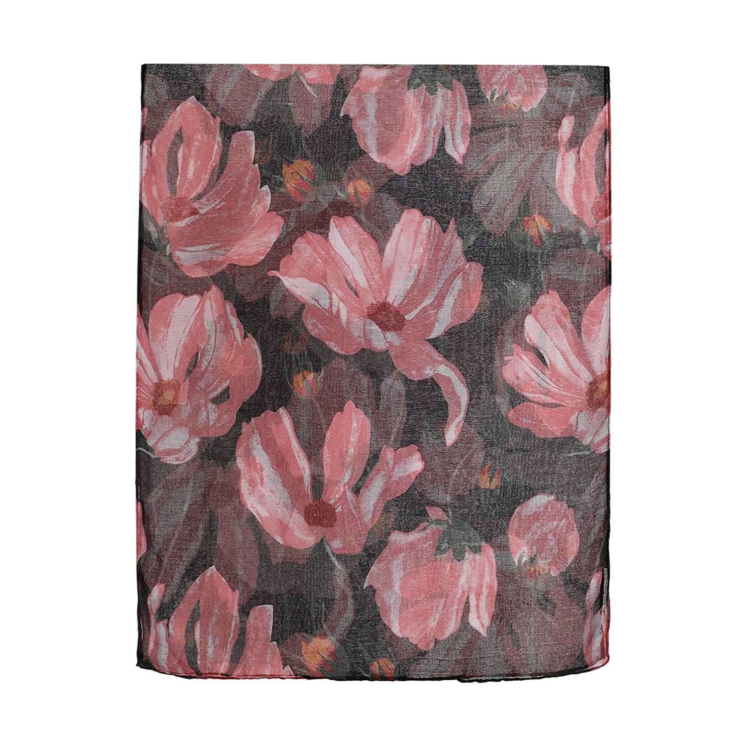 TLV Strada Japanese Movement Pink Flower Pattern Dial Watch with Stainless Steel Strap, Matching Scarf (27.6"x70.8") and UV400 with FDA Sunglass