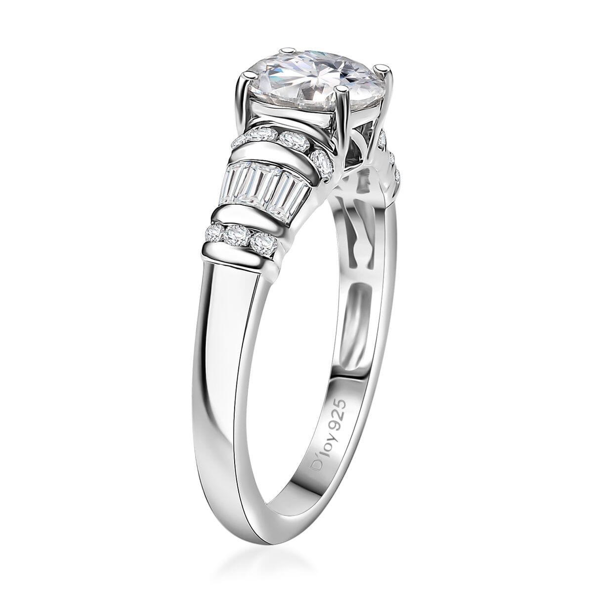 Moissanite 4.90 ctw Earrings, Ring (Size 6.0) and Pendant Necklace 20 Inches in Rhodium Over Sterling Silver image number 5