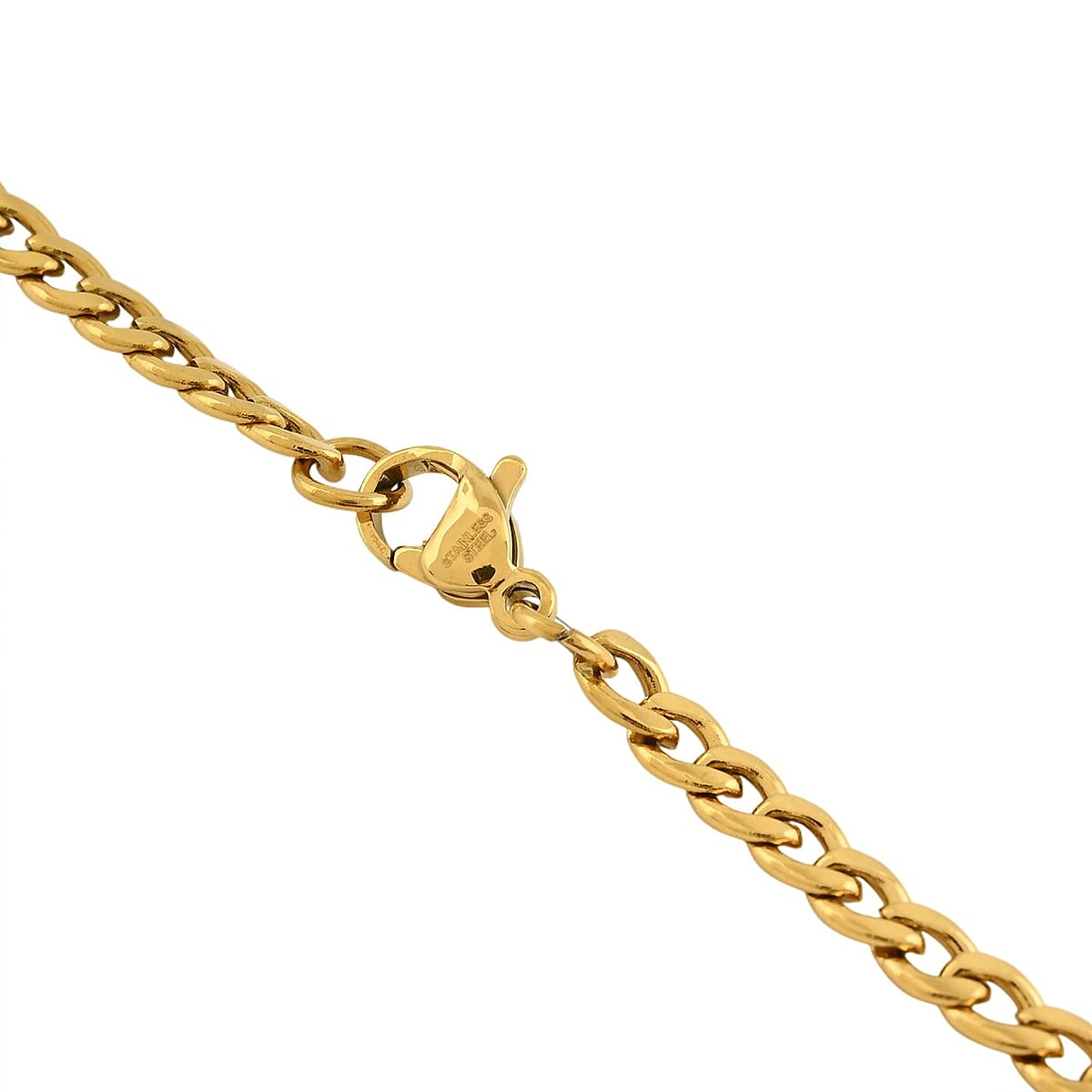 Jesus Cross Pendant Necklace in ION Plated YG Stainless Steel 24 Inches image number 5