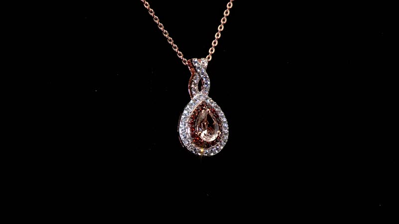 Premium Marropino Morganite and Multi Gemstone 0.90 ctw Infinity Pendant Necklace in 18K Vermeil Rose Gold Over Sterling Silver 20 Inches