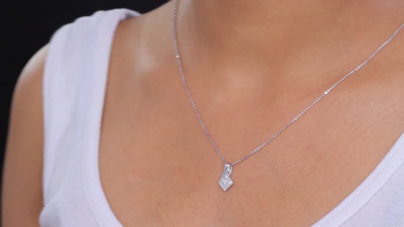 Luxuriant Lab Grown Diamond G-H SI 0.30 ctw Pendant Necklace in Rhodium Over Sterling Silver 20 Inches