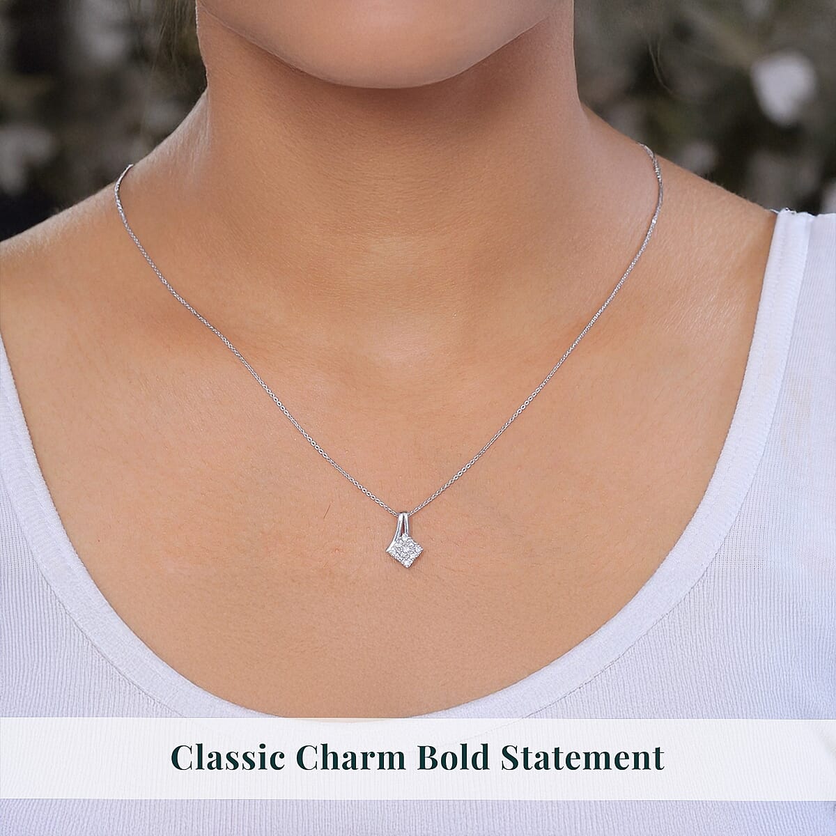 Luxuriant Lab Grown Diamond G-H SI 0.30 ctw Pendant Necklace in Rhodium Over Sterling Silver 20 Inches image number 1