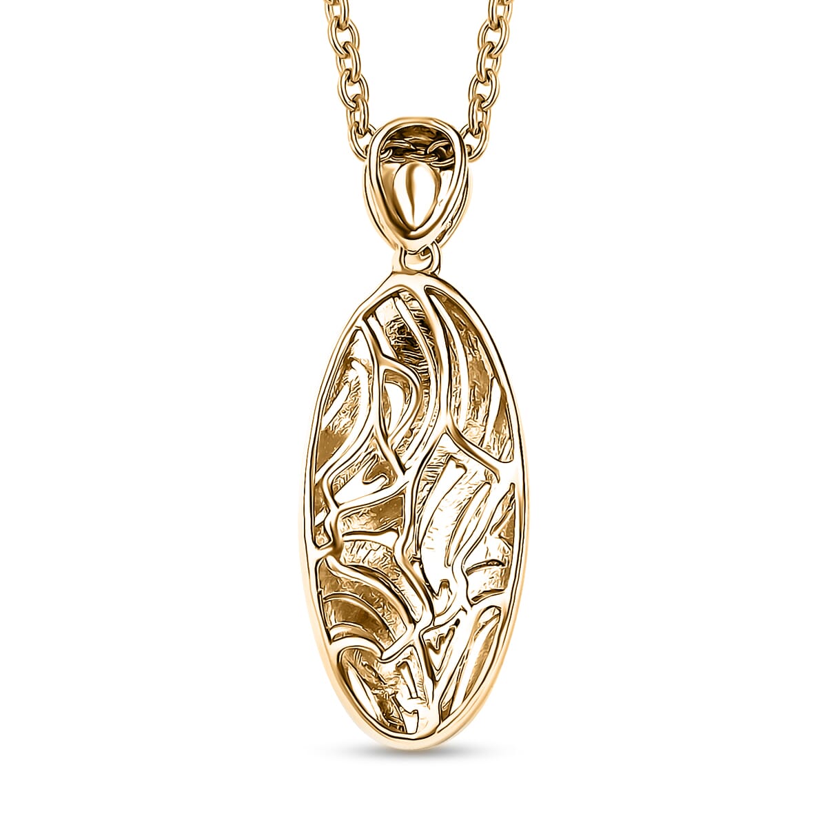 Karis Diamond Pendant in 18K YG Plated with Stainless Steel Necklace 20 Inches image number 4