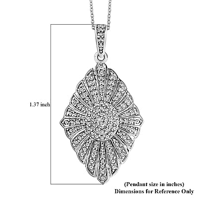 Karis Diamond Accent Kite Pendant Necklace in Platinum Bond, 20 Inches
