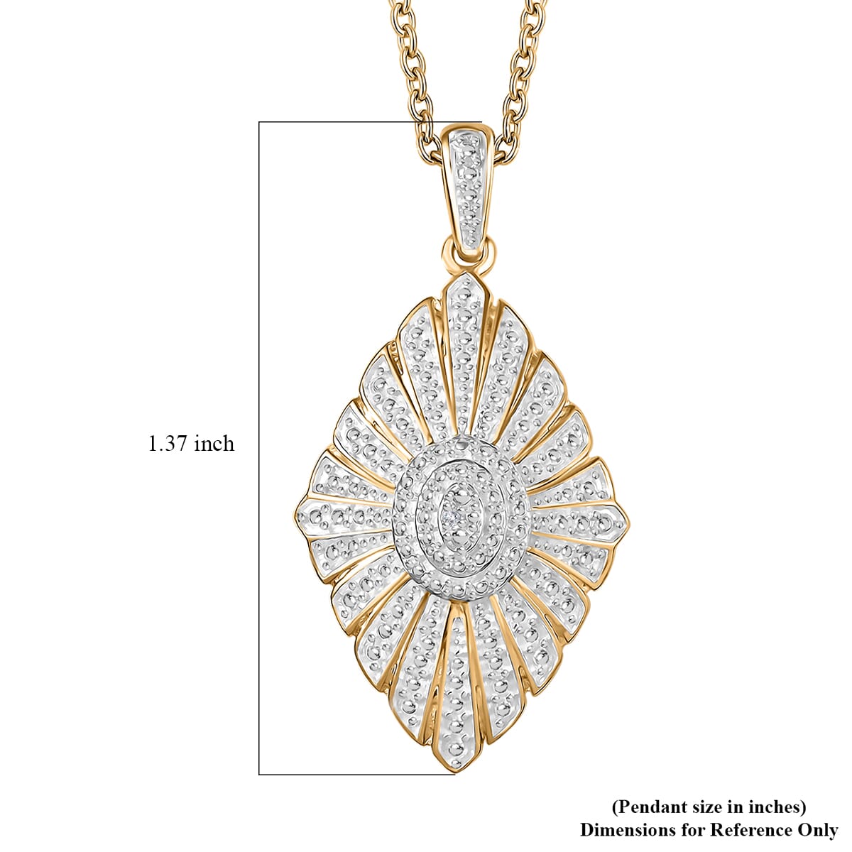 Karis Diamond Accent Pendant in 18K YG Plated with Stainless Steel Necklace 20 Inches image number 6