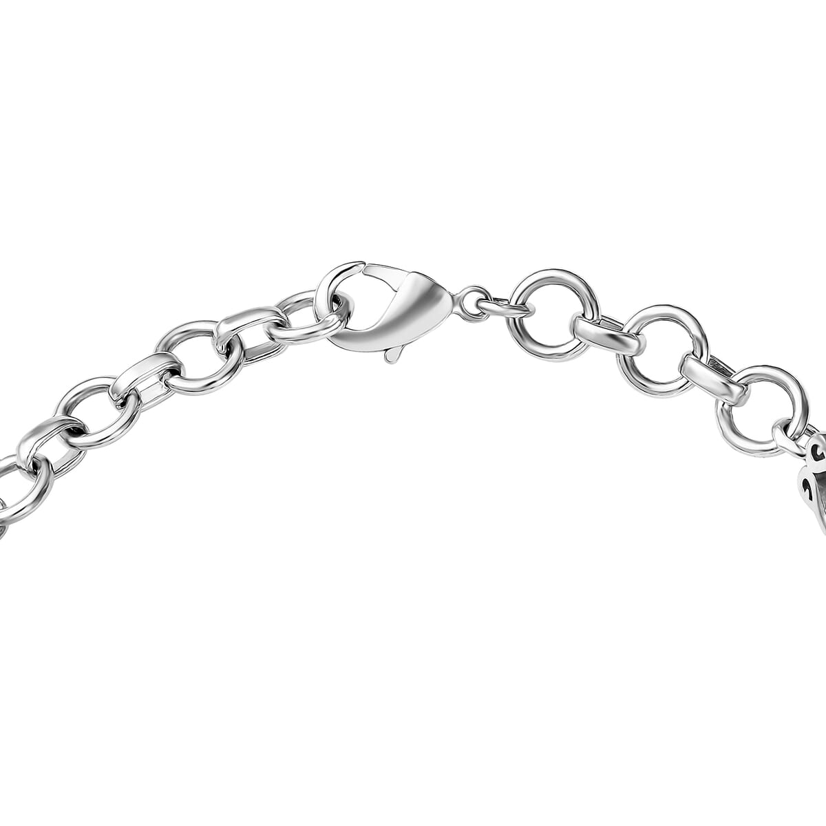 Set of 2 Karis Connemara Marble and White Zircon 29.10 ctw Hoop Earrings and Bracelet (7.25In) in Platinum Bond image number 3